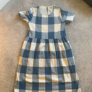 Gingham medium midi dress never worn